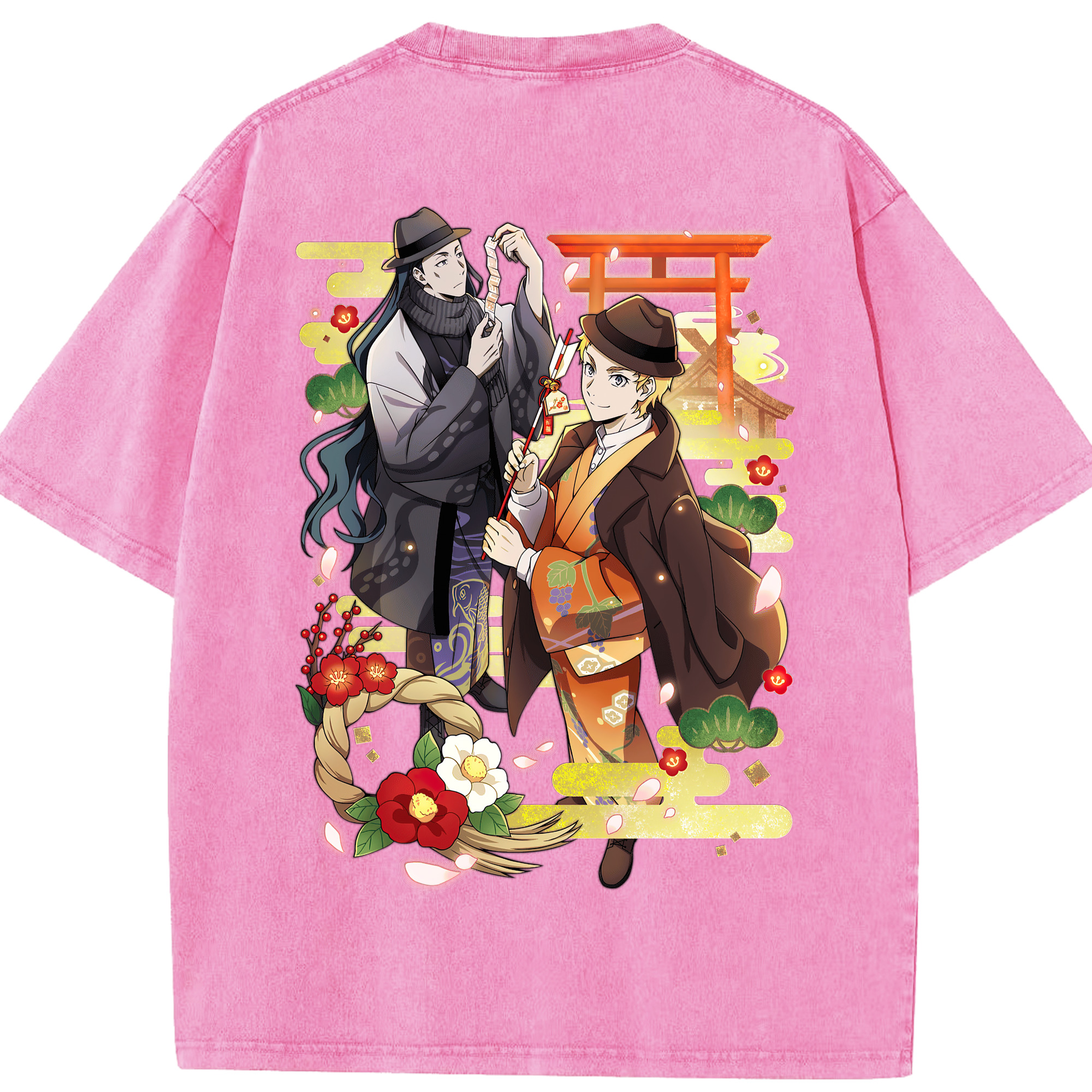 （画像用） 文豪ストレイドッグス Bungo Stray Dogs 綿100% ヴィンテージ風 半袖Tシャツ（背面プリント）